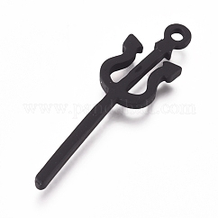 Alloy Pendants, Baking Paint, for Halloween, Halloween Demon Wand, Black, 29x8x2mm, Hole: 1.5mm