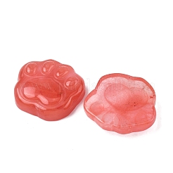Cherry Quartz Glass Carved Cabochons&nbsp;G-I395-A04