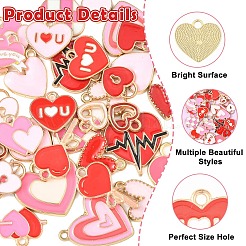 40Pcs 20 Styles Alloy Enamel Charms&nbsp;ENAM-YW0006-86
