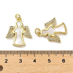 Brass Micro Pave Clear Cubic Zirconia Pendants&nbsp;KK-K365-19G