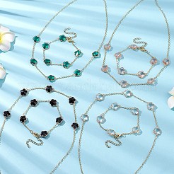 Brass Cable Chains Necklace and Bracelet Sets&nbsp;SJEW-JS01312