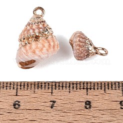 Electroplate Natural Spiral Shell Pendants&nbsp;SSHEL-Q100-37G