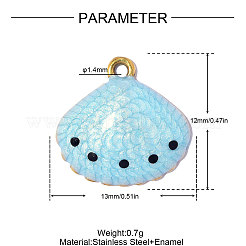 304 Stainless Steel Enamel Pendants&nbsp;STAS-OY019-13G