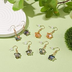 Glass Star Dangle Earrings&nbsp;EJEW-JE04929