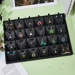 24-Slot Rectangle PU Leather Pendant Display Holder&nbsp;ODIS-WH0043-66