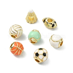 7Pcs 7 Styles Brass Enamel Beads&nbsp;KK-CJ0002-78