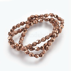 Electroplated Non-magnetic Synthetic Hematite Bead Strand&nbsp;G-E498-06B-04