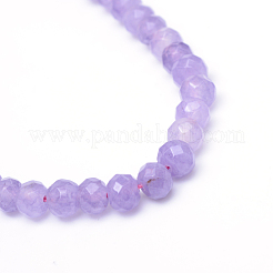 Faceted Rondelle Dyed Natural White Jade Bead Strands&nbsp;X-G-R343-6x8-03