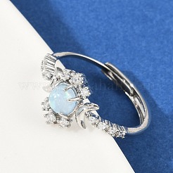 Brass Micro Pave Cubic Zirconia Finger Rings&nbsp;RJEW-D318-03P