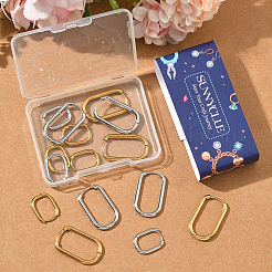 8 Pairs 4 Styles 304 Stainless Steel Oval Hoop Earrings&nbsp;EJEW-SC0001-75