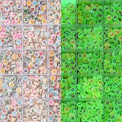 DIY Letter & Heart Acrylic & Plastic Stretch Bracelet Beaded Necklace Making Kit&nbsp;DIY-YW0008-38