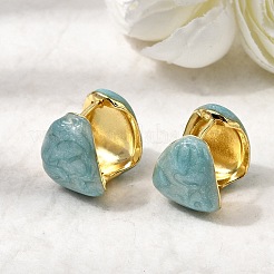 Brass Enamel Hoop Earrings&nbsp;EJEW-P333-06G
