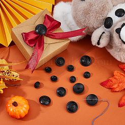 30Pcs 3 Styles Skull with Flat Round Alloy Shank Buttons&nbsp;BUTT-FH0001-038EB