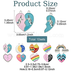 10 Sets 10 Styles Alloy Enamel Split Pendants&nbsp;FIND-YW0006-38