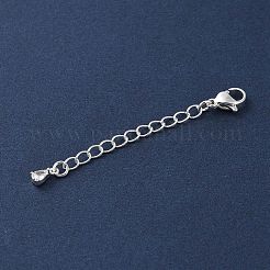 Brass Micro Pave Clear Cubic Zirconia Chain Extender&nbsp;KK-G491-52C-S