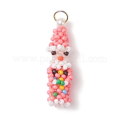 Easter Glass Seed Beaded Dwarf Pendants&nbsp;PALLOY-MZ01037