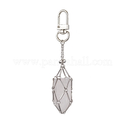 Stainless Steel Braided Chain Macrame Pouch Empty Stone Holder Pendant Decorations&nbsp;HJEW-JM02056
