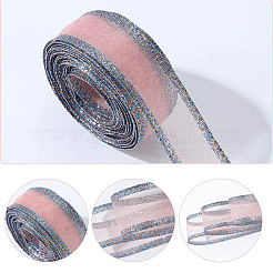 Sparkle Polyester & Metallic Mesh Ribbon for Bowknot Making&nbsp;OCOR-WH20007-19D