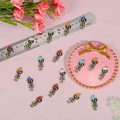 25Pcs 5 Colors Alloy Enamel Pendants&nbsp;ENAM-SZ0004-02