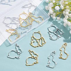 12pcs 6 style Alloy Open Back Bezel Big Pendants&nbsp;PALLOY-OC0002-84