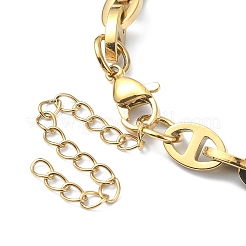 Ion Plating(IP) 304 Stainless Steel Oval Link Chain Necklaces for Women&nbsp;NJEW-D052-06G