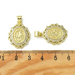 Brass Micro Pave Cubic Zirconia Pendants&nbsp;KK-H472-53K-G