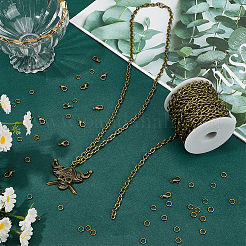 DIY Oval Iron Cable Chains Necklaces Making Kits&nbsp;DIY-SC0029-10B