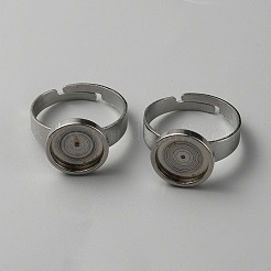 304 Stainless Steel Adjustable Bezel Cup Ring Settings&nbsp;FIND-WH0110-500C