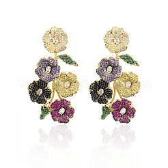 Brass Cubic Zirconia Stud Earrings&nbsp;FS-WGD1E91-01