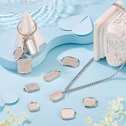 6Pcs 6 Styles 304 Stainless Steel Pendant Cabochon Settings&nbsp;STAS-TA0005-71P
