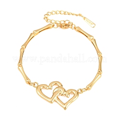 304 Stainless Steel Bamboo Shape Link Bracelets for Women&nbsp;BJEW-H641-02A-G