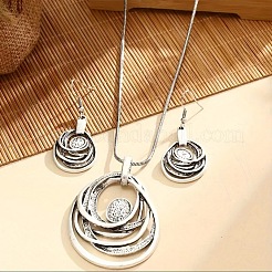 Hollow Zinc Alloy Dangle Earrings & Necklaces Sets&nbsp;FS-WG82BBD-01
