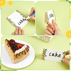 50Pcs Folding Lemon Print Paper Greeting Cards&nbsp;ODIS-PH0009-30