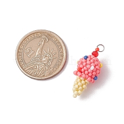 Glass Seed Beaded Ice Cream Pendants&nbsp;PALLOY-MZ00550-01