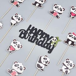 DIY Paper Panda Cake Insert Card Decoration Set&nbsp;AJEW-OC0002-75