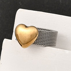 304 Stainless Steel Finger Rings for Women&nbsp;RJEW-K258-11GP