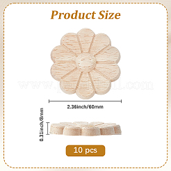 10Pcs Carved Wooden Display Decorations&nbsp;AJEW-GF0013-54
