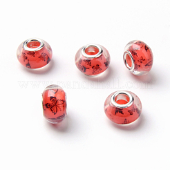 Butterfly Pattern Resin European Beads&nbsp;RPDL-S006-M