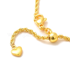 2mm Rack Plating Brass Rope Chain Adjustable Slider Necklaces for Women Men&nbsp;MAK-L044-06G