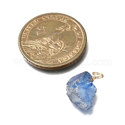 Electroplated Natural Quartz Pendants&nbsp;PALLOY-JF04374-02