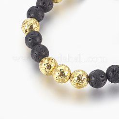 Natural Lava Rock Beaded Stretch Bracelet&nbsp;BJEW-P233-A02