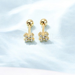 Cross 925 Sterling Silver Micro Pave Clear Cubic Zirconia Stud Earrings&nbsp;EJEW-K317-11G