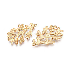 304 Stainless Steel Imitation Coral Pendants&nbsp;STAS-T069-41G