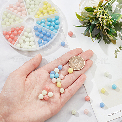 128Pcs 8 Colors Synthetic Luminous Stone Round Beads&nbsp;G-NB0003-98