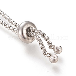 Adjustable 304 Stainless Steel Slider Bracelet/Bolo Bracelets Making&nbsp;X-STAS-I153-03P-01