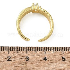 Brass Micro Pave Cubic Zirconia Cuff Open Rings&nbsp;RJEW-C163-09G