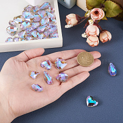 70Pcs 7 Style Electroplate Faceted Glass Pendants&nbsp;EGLA-TA0001-11