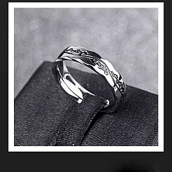 Dragon Pattern 201 Stainless Steel Finger Rings for Men&nbsp;FS-WG77ECB-02