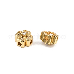 Rack Plating Brass Micro Pave Cubic Zirconia Beads&nbsp;ZIRC-A006-04G-02