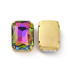 Rectangle Octagon Shape Sew on Glass Rhinestone&nbsp;DIY-E062-01G-03